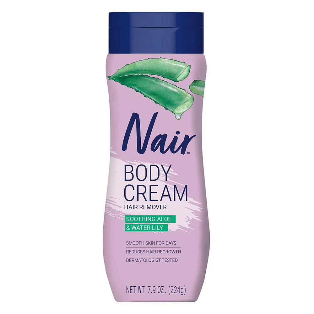 Nair Hair Remover Body Cream for Soothing with Aloe and Water Lily 7.9Oz (224g)